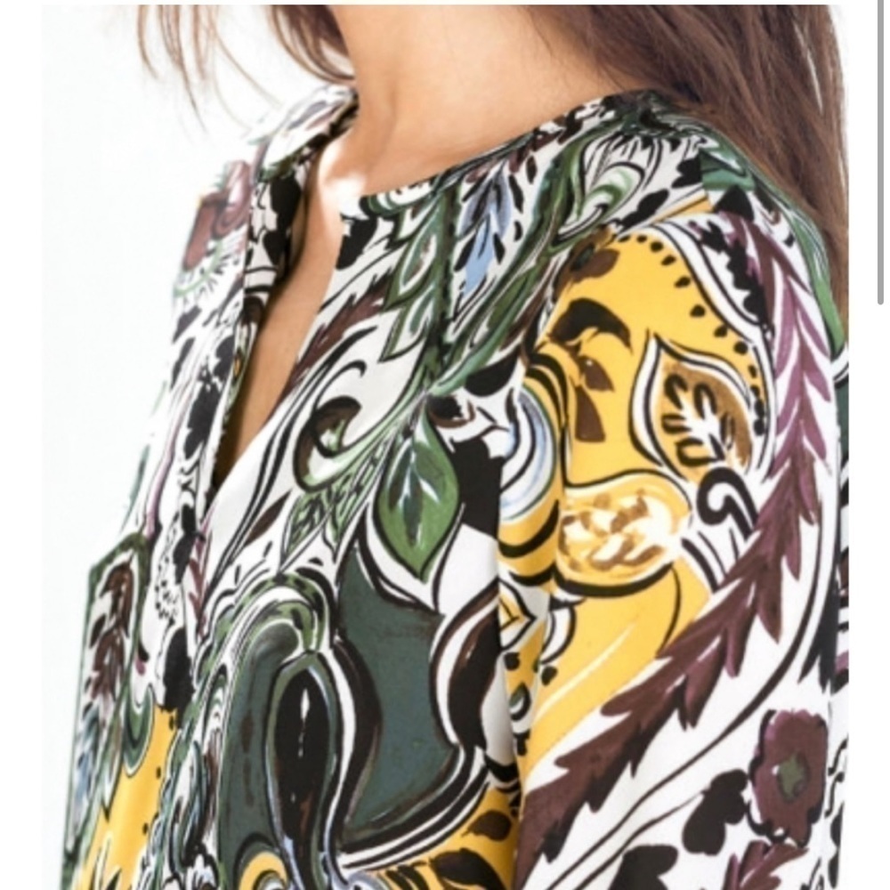 Zara Abstract Multi Colored Blouse